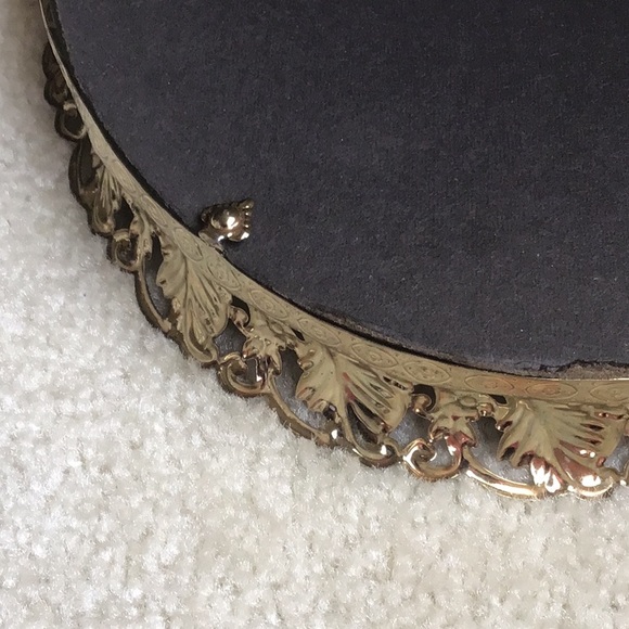 Vintage Gold-toned Mirror Vanity Tray, 13” x 9” - Picture 4 of 10